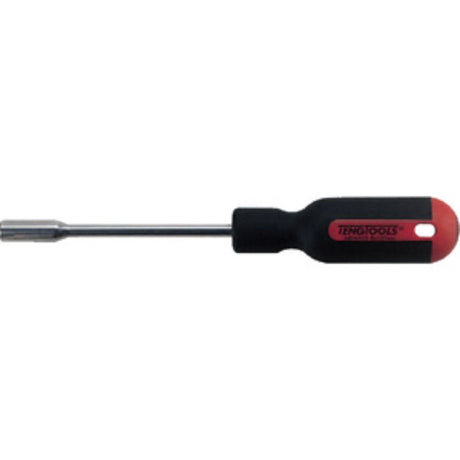 Teng MegaDrive 6.0mm Nut Driver, chrome vanadium steel, ergonomic handle, 125mm shaft, 245mm total length, lightweight tool.