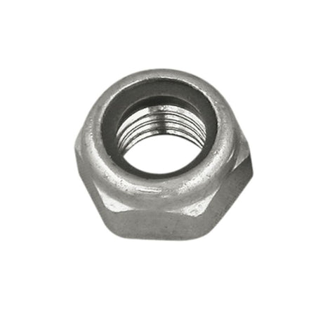 Durable Champion 1/4in UNC Hex Nyloc Nut 316/A4, corrosion-resistant with nylon insert for secure fastening in harsh conditions.