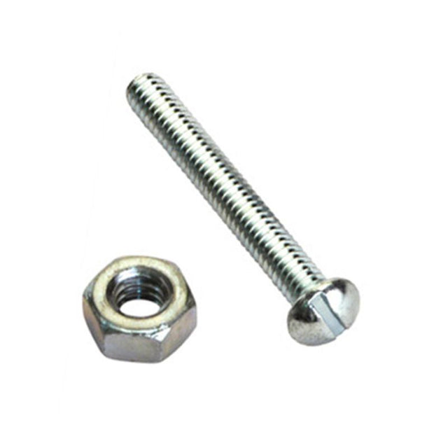 Champion 3/16in x 3/4in number plate screw and nut set, 50-pack, featuring anti-theft durability for secure vehicle registration.