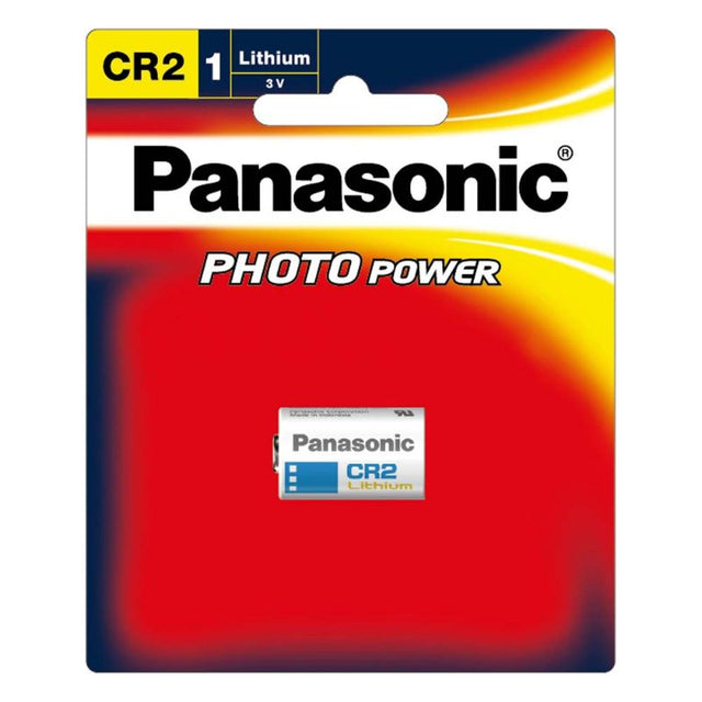 Panasonic 3V CR-2W Lithium camera battery, 850mAh, lightweight, reliable power for photography, compatible with various cameras.