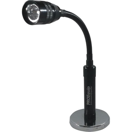 ProEquip magnetic base worklight with 3 bright LEDs, flexible arm, and strong magnetic attachment for versatile illumination.