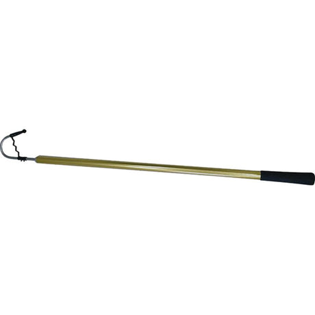 TacklePro Fishing Gaff with stainless steel head, 150mm hook, 900mm handle, and rubber grip for secure fish landings.