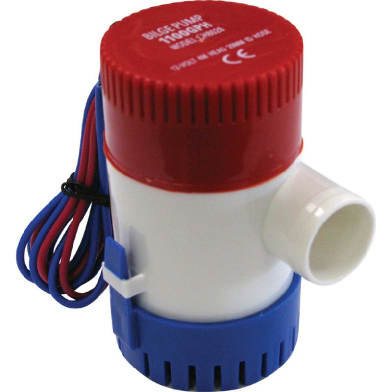 ProMarine 12V non-automatic bilge pump, 1100 GPH, compact and easy to maintain for efficient water removal in boats.