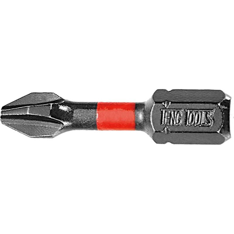 Teng 1/4in PH#1 Impact Screwdriver Bit 30mm, designed for precision screw driving with a durable hex drive for power tools.