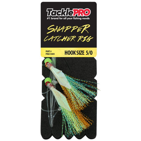 TacklePro Snapper Catcher Gold - 5/0 fishing rig with gold finish, 5/0 hook, and 40lb trace for snapper fishing success.