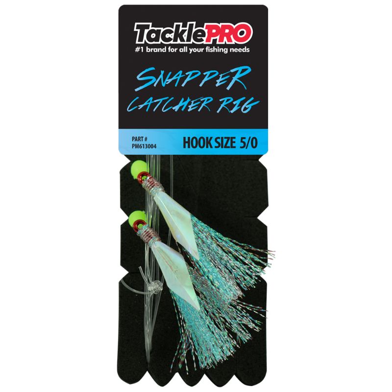 TacklePro Snapper Catcher Blue - 5/0 fishing rig with 5/0 hook and 40lb trace capacity, ideal for deep-sea fishing.