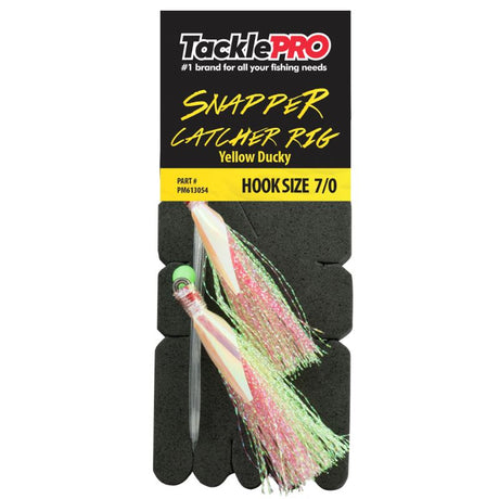 TacklePro Snapper Catcher Yellow rig with 7/0 hook and 40lb trace capacity, ideal for targeting snapper in saltwater.