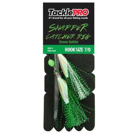 TacklePro Snapper Catcher Green - 7/0 rig with a durable hook and 40lb trace, designed for successful snapper fishing.