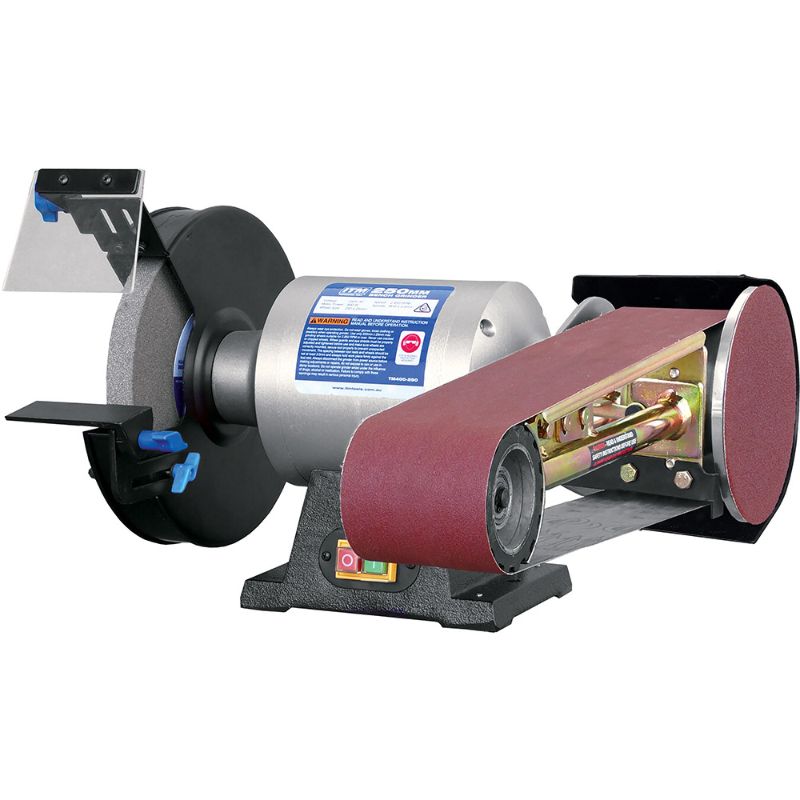 Multitool Attachment PO484 with 250mm Bench Grinder, designed for versatile sanding, grinding, sharpening, and polishing.