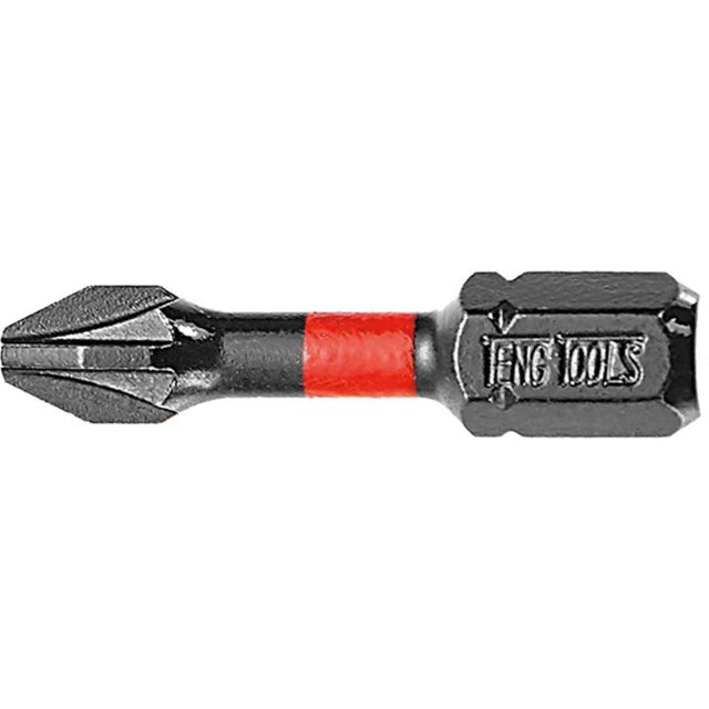 Teng 1/4in PZ#1 Impact Screwdriver Bit, 30mm length, designed for heavy-duty tasks with high torsion performance.