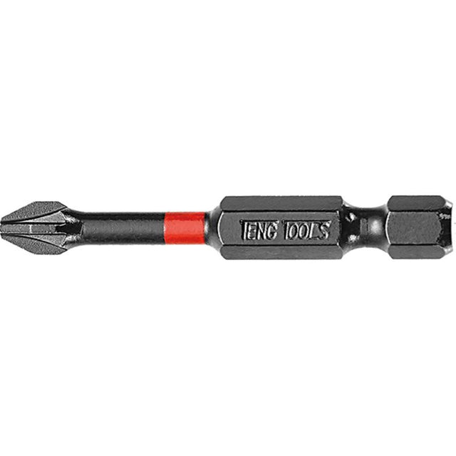 Teng 1/4in PZ#1 impact screwdriver bit, 50mm long, designed for durability, ideal for woodworking and metalwork.