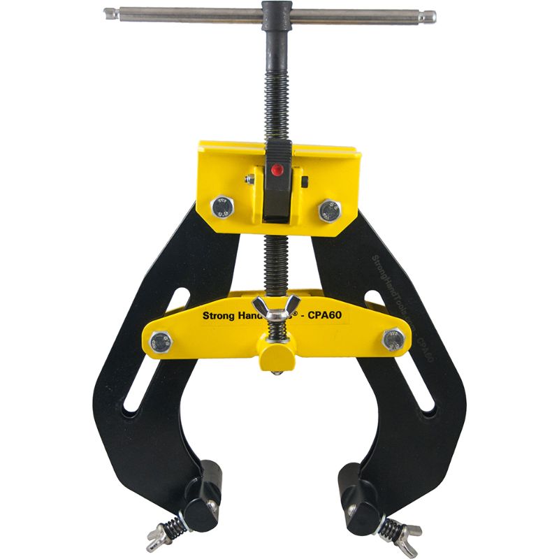 Stronghand Pipe Alignment Clamp 114-305mm for precise welding, featuring quick-acting lever and secure grip for pipe fit-up.