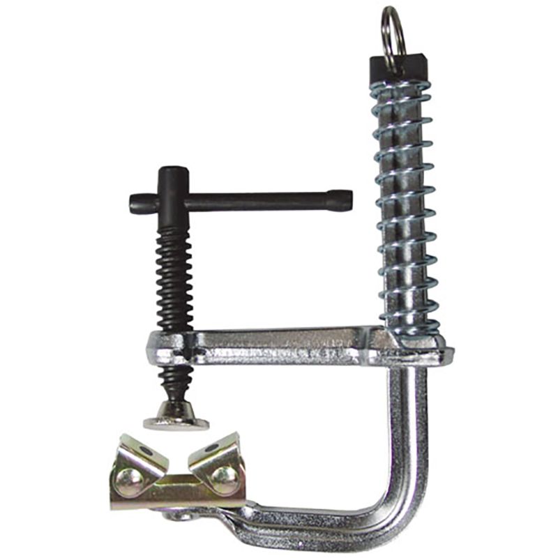 Spring-loaded MagSpring Clamp with 115mm capacity and 64mm throat depth for efficient one-handed clamping, weighs 0.4 kg.