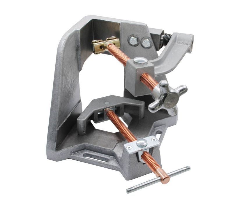 Stronghand Welders Angle Clamp with swing away arm, perfect for precise 3-axis welding and easy part removal.