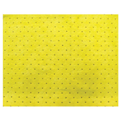 Yellow ISL Aorbent Mat, 500x400mm, absorbs 0.9L of chemical fluids, ideal for safe spill response in labs and industries.