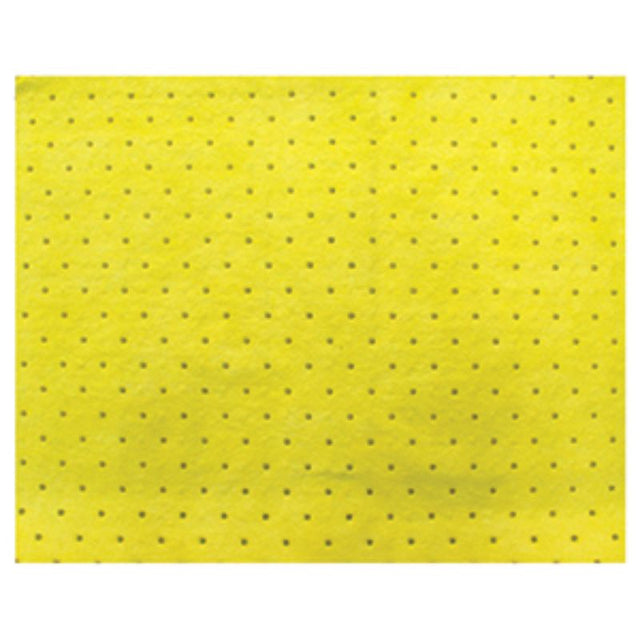 Yellow ISL Aorbent Mat, 500x400mm, absorbs 0.9L of chemical fluids, ideal for safe spill response in labs and industries.