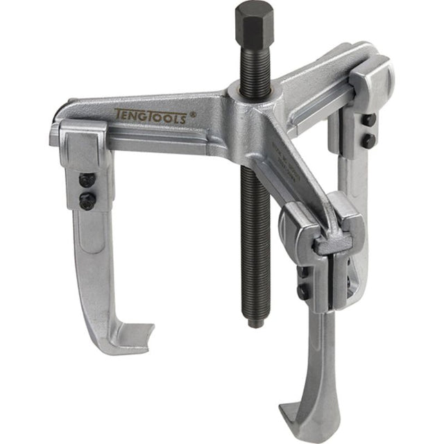 Teng 3-Arm Universal Puller with durable design, adjustable legs for internal/external use, and wide clamping range for versatility.