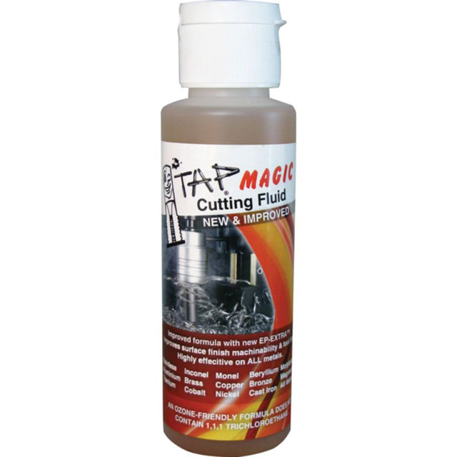 Tap Magic EP-Extra Cutting Fluid 125ml, premium lubricant for enhanced cutting performance on hard metals in a plastic bottle.
