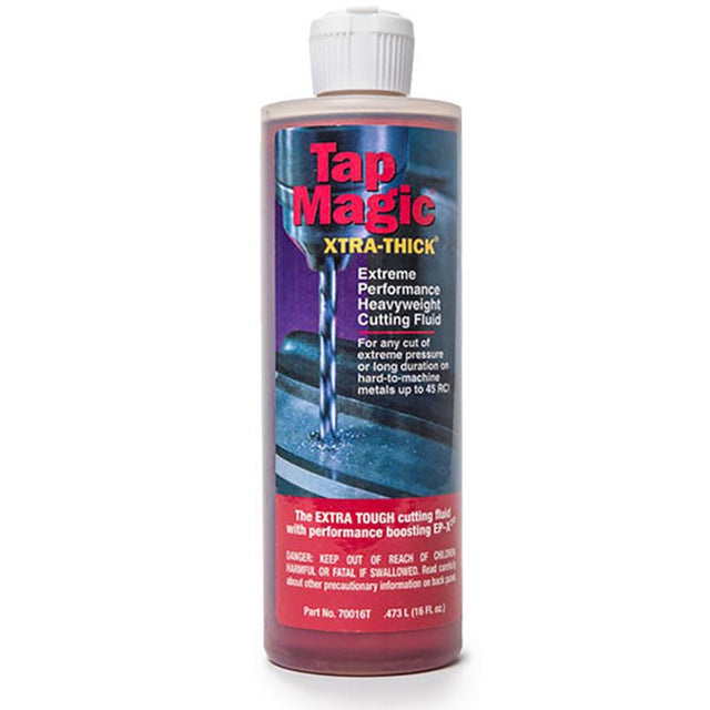 Tap Magic Extra Thick Cutting Fluid 472ml bottle designed for effective lubrication and cooling when machining metals.