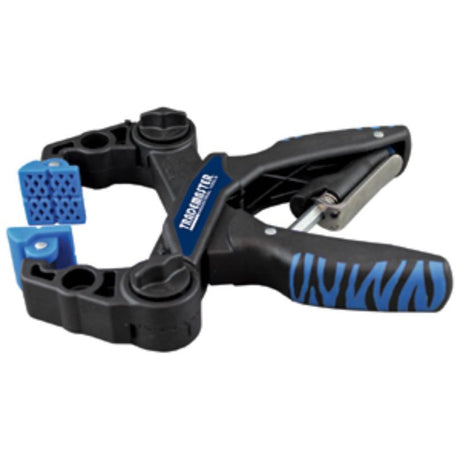 Durable Trademaster Multi Adjustable Clamp with movable arm and quick release lever for secure material handling.