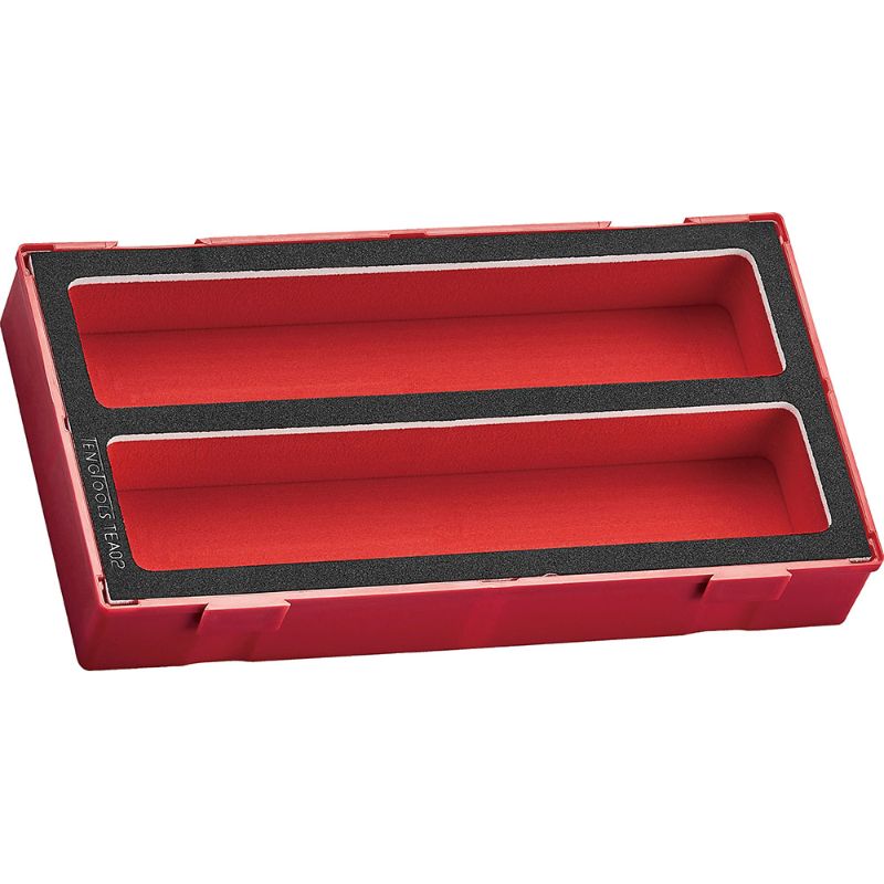 Teng Tool Box EVA Storage Tray with 2 compartments, removable lid, durable foam design, fits Teng Tools boxes.