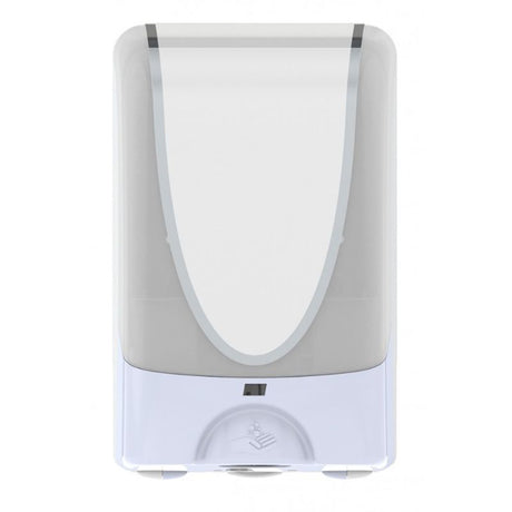 White and chrome touch-free dispenser for hand hygiene, designed for modern facilities and compatible with Deb foaming products.