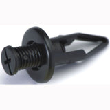 Black Champion Scrivet Clips, 20mm diameter, 27mm length, durable 2-pack for securing panels and mounting fixtures.