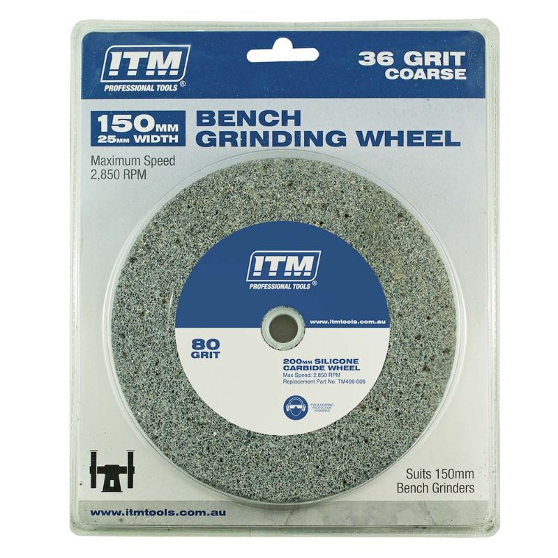 ITM Grinding Wheel Aluminium Oxide 150 x 25mm 36 Grit Coarse