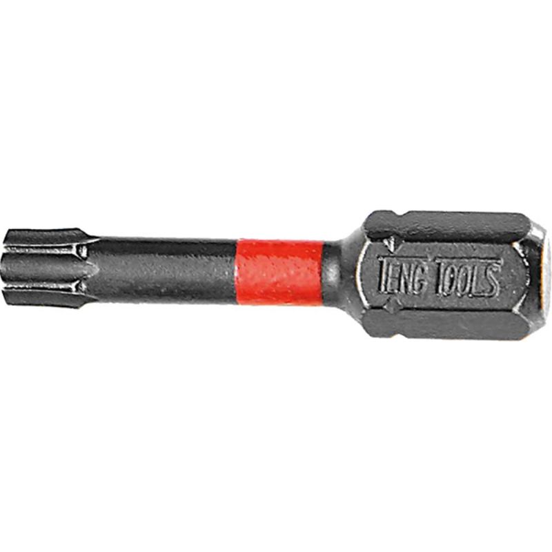 "Teng 1/4in TX10 impact screwdriver bit, 30mm long, designed for precision and compatibility with most impact drivers."