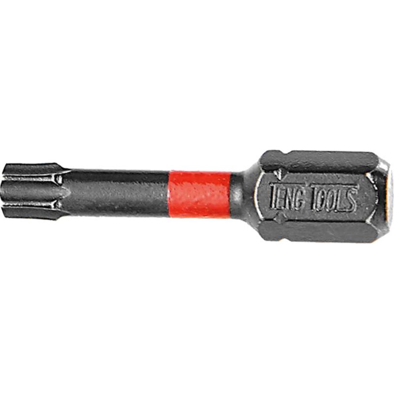 Teng 1/4in TX20 impact screwdriver bit, 30mm long, designed for durability and precision in professional and DIY tasks.