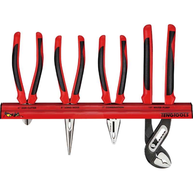 Teng 4pc Mb Plier Set W/Wall Rack