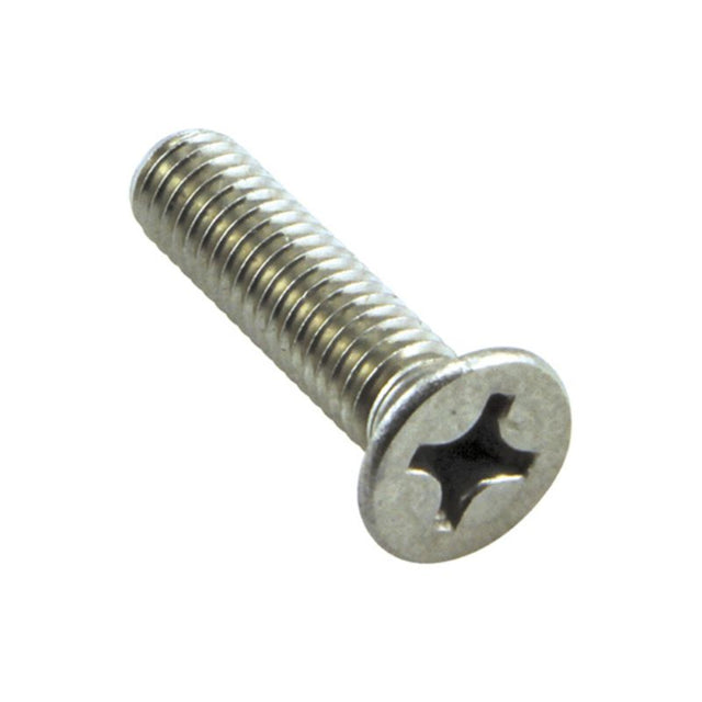 Countersunk Champion M6 x 25mm machine screws with Phillips head, 100-pack for versatile woodworking and metalworking projects.