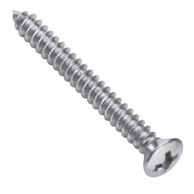 Champion 4G x 1in self-tapping screws in a 30-pack, made of 316/A4 stainless steel for superior corrosion resistance.