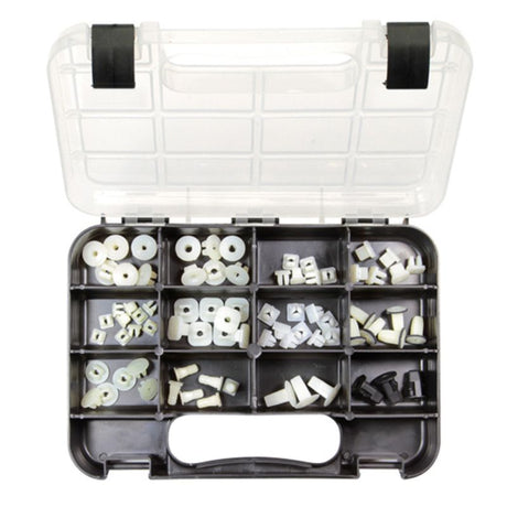 70-piece Champion GJ Grab Kit of durable plastic screw grommets for various DIY projects, crafts, and repairs.