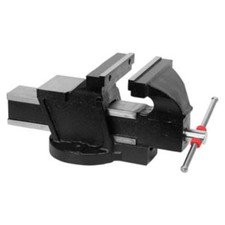 Groz BNV Standard Bench Vice 4in, durable grey iron construction for reliable grip in workshops, weighs 7.0kg, ideal for DIY tasks.