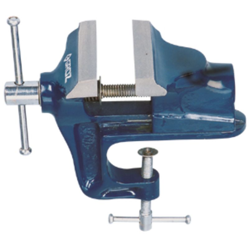 Groz 2-3/8in Hobbyist Vice with integrated clamp, designed for precision in metal and woodworking projects.