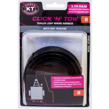 KT C'N'T 5P to 4P Main Wire Harness, 3.7M, waterproof, universal compatibility for trailer light wiring, ideal for DIY projects.