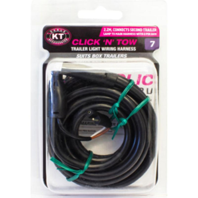 4P to 4P left lamp harness for trailers, 2.2m waterproof design with color-coded wires for easy installation.