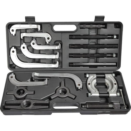 ProEquip 23pc Hydraulic Gear Puller Kit with 10000kg capacity, including versatile pullers and sturdy carrying case.