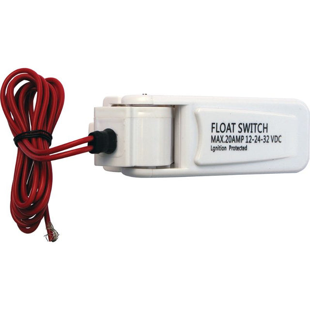 ProMarine 12-24-32V bilge pump float switch with 20A ignition protection, automatic activation, and durable design for marine safety.