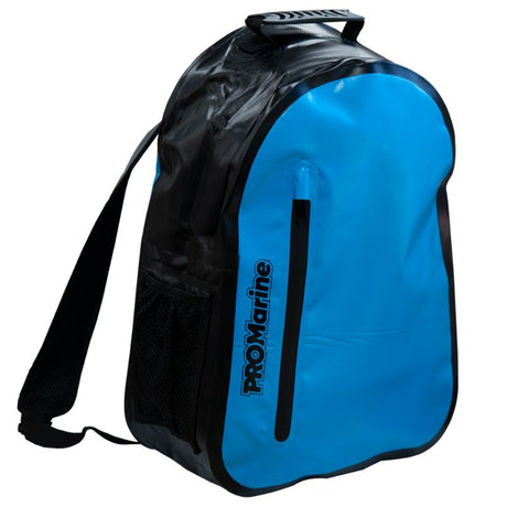 Waterproof 18L ProMarine Dry Bag with durable PVC, adjustable straps, multiple pockets, and IPX6 protection for outdoor adventures.