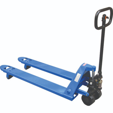 ProEquip 2500kg Low Profile Pallet Truck for efficient heavy load transport, featuring a 65mm profile and durable PU wheels.