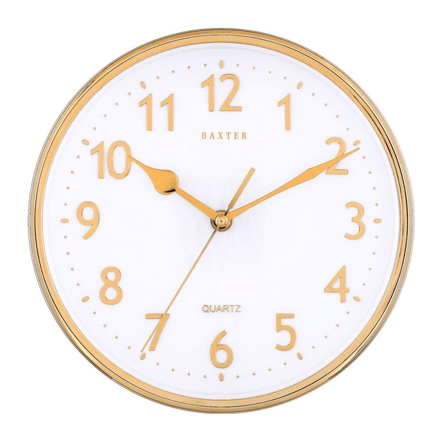 Elegant gold 3D foil wall clock, 25cm, perfect for modern decor and functional centerpiece for any room.