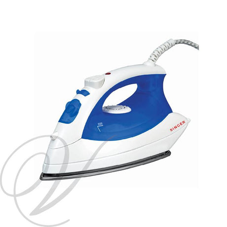 Singer Steam Iron - Basic with Teflon soleplate, 1750W power, steam/dry function, and 200ml tank for wrinkle-free clothes.