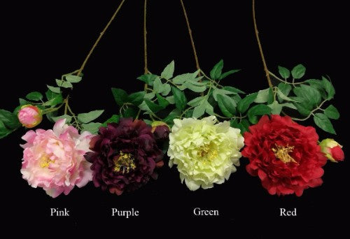 Lifelike green peony flower stem with a Bud, perfect for elegant floral arrangements and home decor.