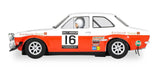 1:32 scale model of Ford Escort Mk1 RAC Rally 1971, featuring iconic livery and agile handling for Scalextric enthusiasts.