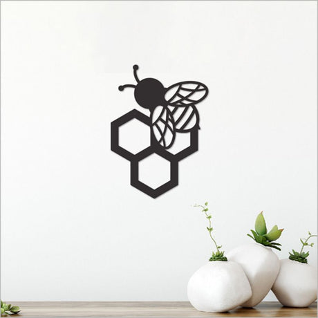 Black Acrylic Bee2 wall art, 12.6 cm, elegant matte finish, ideal for modern decor and easy installation.