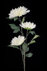 Set of 5 artificial white giant dahlias, 125cm tall, perfect for elegant floral arrangements and home decor.