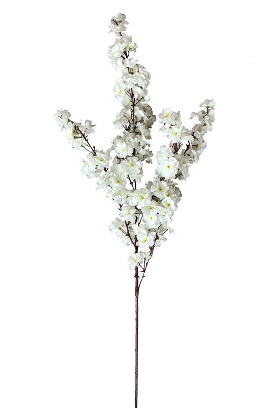 Set of 10 white artificial peach blossom sprays, perfect for elegant arrangements and lasting decor.