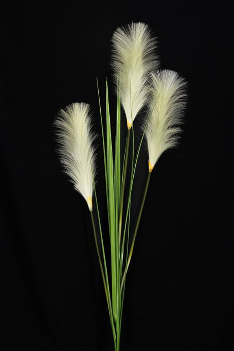 Ivory artificial pampas grass set of 5, 150cm tall, perfect for elegant home decor and versatile arrangements.